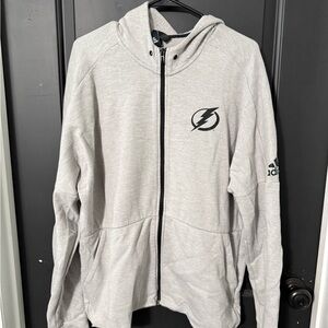 Tampa Bay Lightning Adidas Gray Hoodie with Logo
